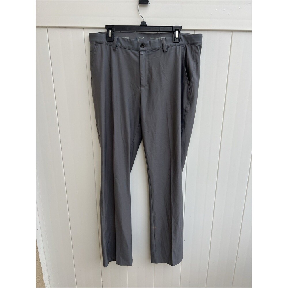 Greg Norman Men’s ML75 Microfiber Stretch Fabric Chino Pants Gray 36x32